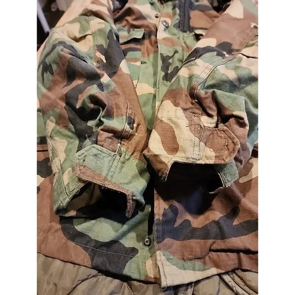 Rothco Ultra Force US Army Green Camo Field Coat W/Liner Men’s Size L Regular